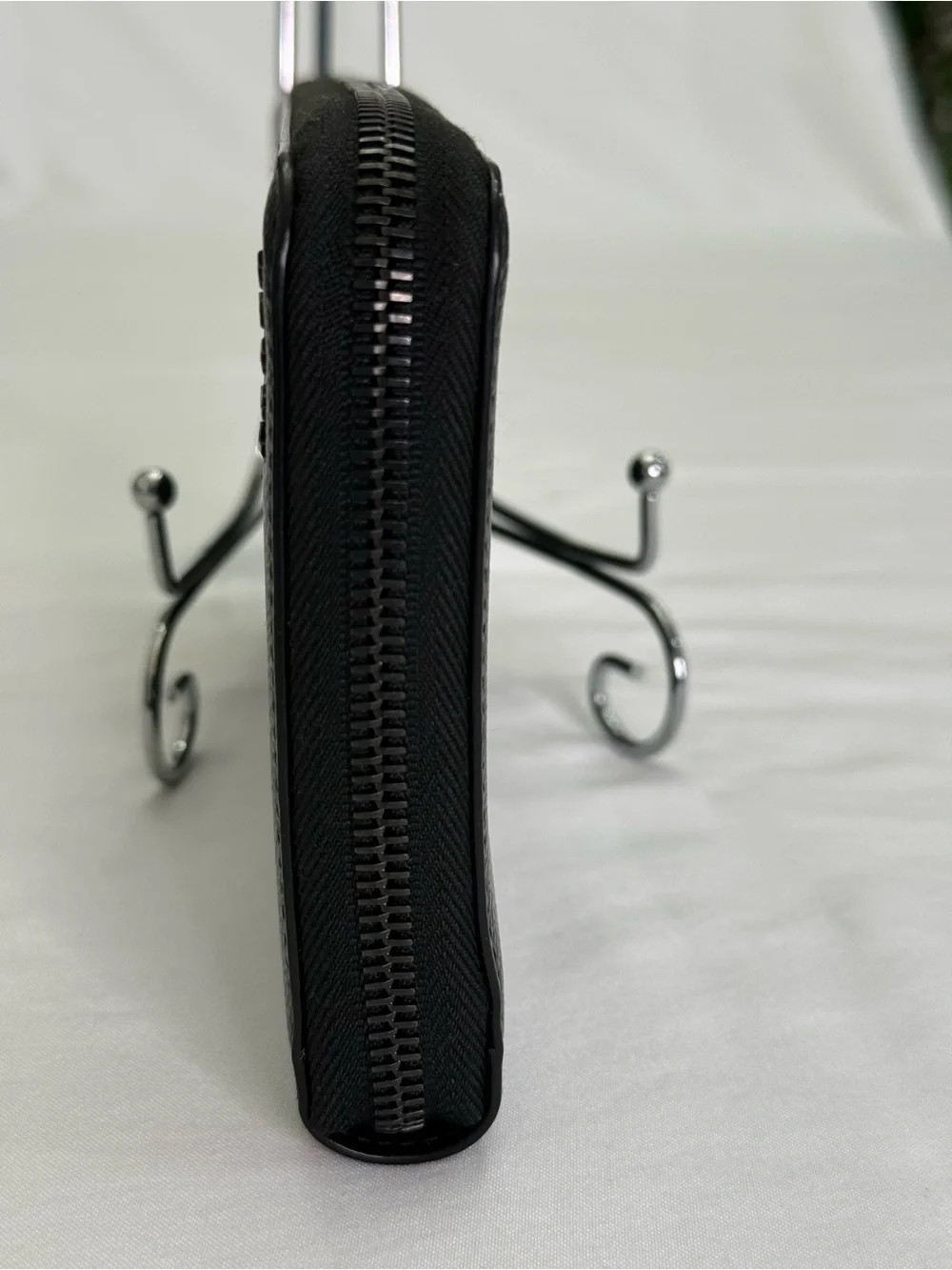 Prada Black Pebbled Leather Zip Wallet